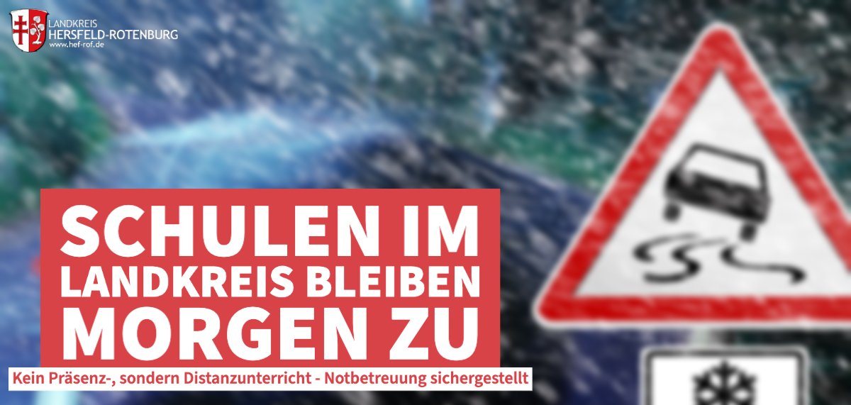 Schulen im Landkreis bleiben morgen zu. Kein Präsenz-, sondern Distanzunterricht. Notbetreuung sichergestellt.