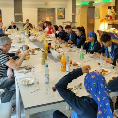 Gemeinsames Essen mit dem Sportkreis im Rotenburger Jugendhof.